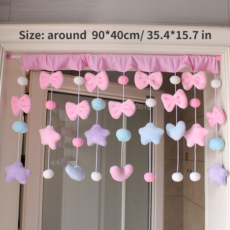 sweet-girl-fluffy-doorway-curtain-colorful-bowknot-pentacle-home-decor-cute