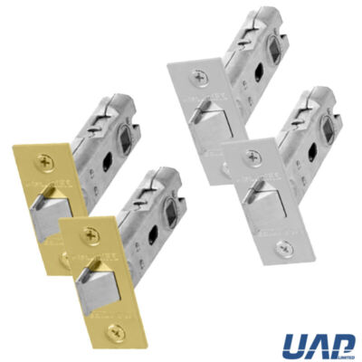 2 Sets UAP Tubular Mortice Latch Square Forend Latches for Internal Doors, 65-75