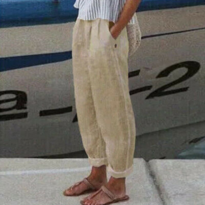 Loose Long Pants Straight Pants Harem Pants Trousers Bottoms Retro Beach Floral
