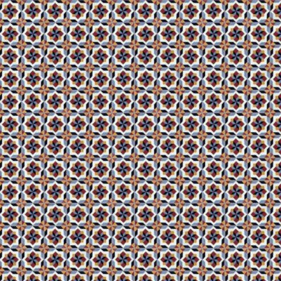 1: 12th Rouge, Orange Et Bleu Étoile Design Tuile Feuille Avec Gris Coulis