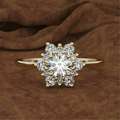 Retro 925 Silver Cubic Zirconia Ring Women Wedding Opal Jewelry Gifts Size 5-10