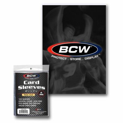 1 pack of 100 BCW 2 3/4'' x 3 13/16'' Thick Card Sleeves