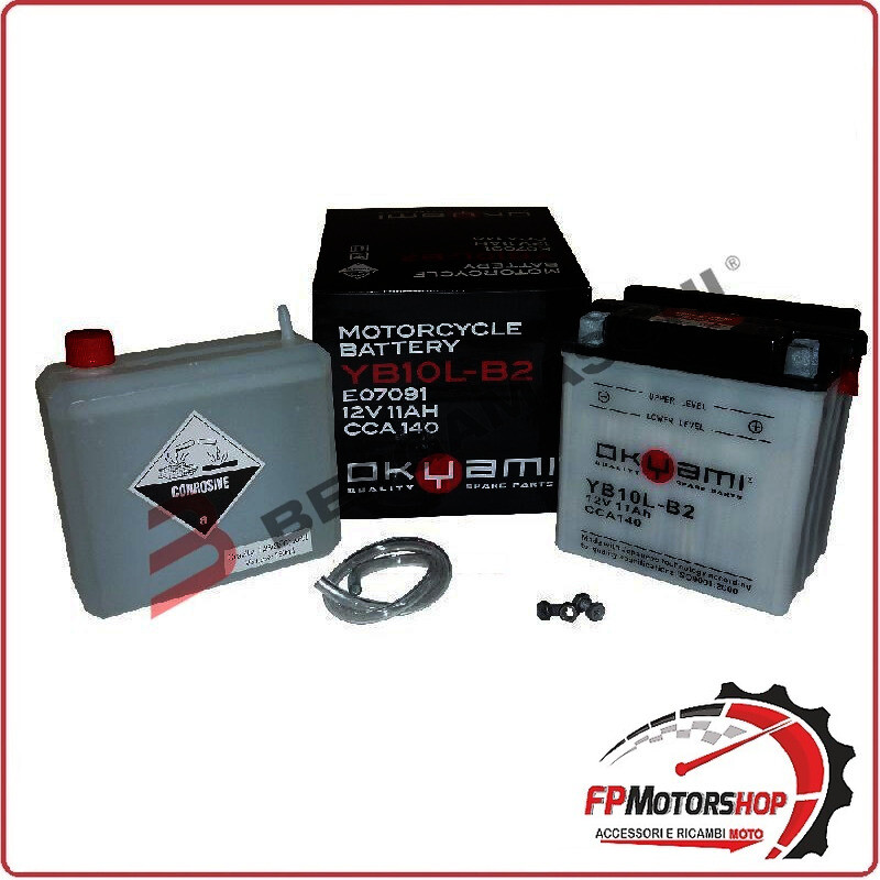 BATTERIA PER MOTO OKYAMI OB10L-B2 YB10L-B2 12V 10AH 135X90X145MM