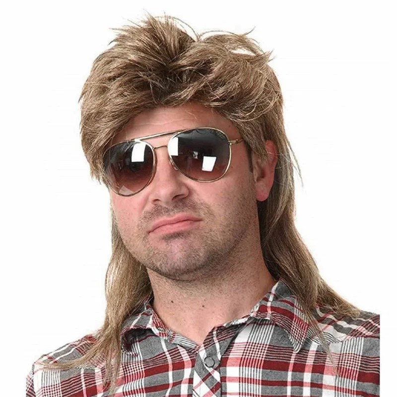 Mullet Wig Hair Costume Party Dress Up 70s 80s Aussie - Golden Blonde