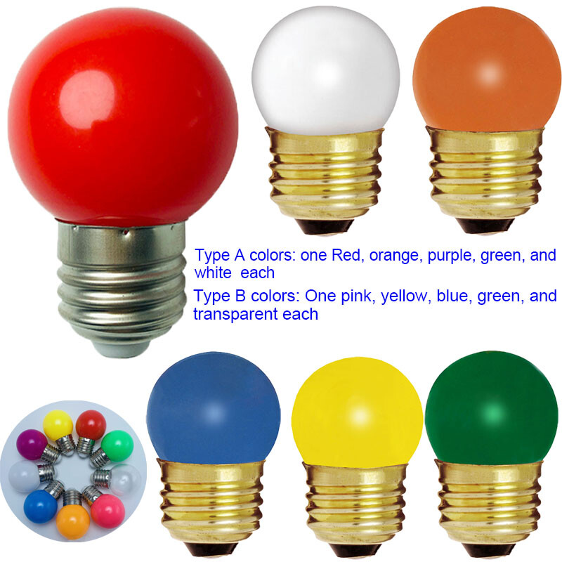 ,e26 1w G14 Light Bulb,mini Colored Led Light Bulbs Of 5