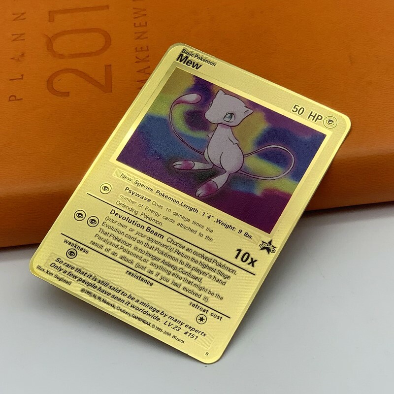 Pokemon Mew Metall Gold Karte Englisch - Custom Pokemon Trading Card