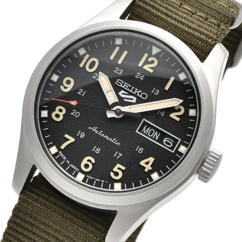 Pre-owned Seiko 5 Sports Sbsa201 Mechanical Automatic Field Sports Style Watch Black Dial