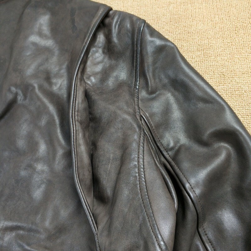 Pre-owned Tommy Hilfiger Men's Genuine Leather Aviator Bomber Jacket Brown S L Xl Xxl