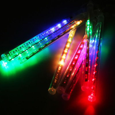 Blue LED Meteor Shower Lights Falling Rain Drop Icicle String Waterproof Outdoor