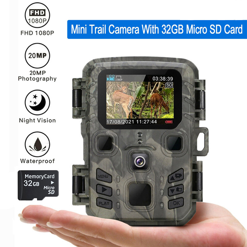 24MP Mini Hunting Trail Camera 1080P Wild Animal Trap IR Night Vision Scout IP65