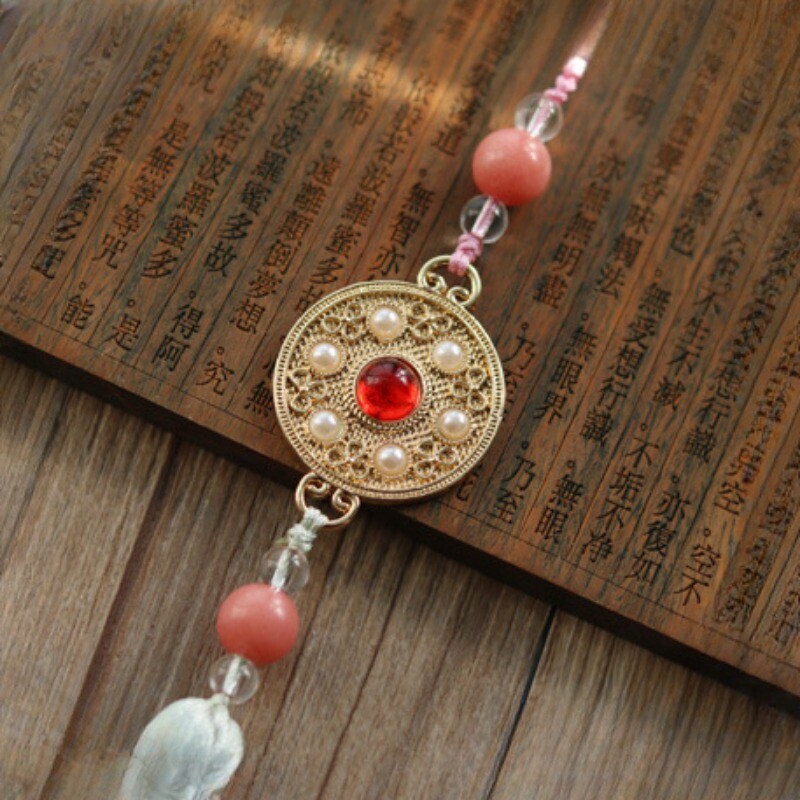 Lady Retro Cheongsam Pendant Flower Beaded Gradient Fringe Handbag Accessories
