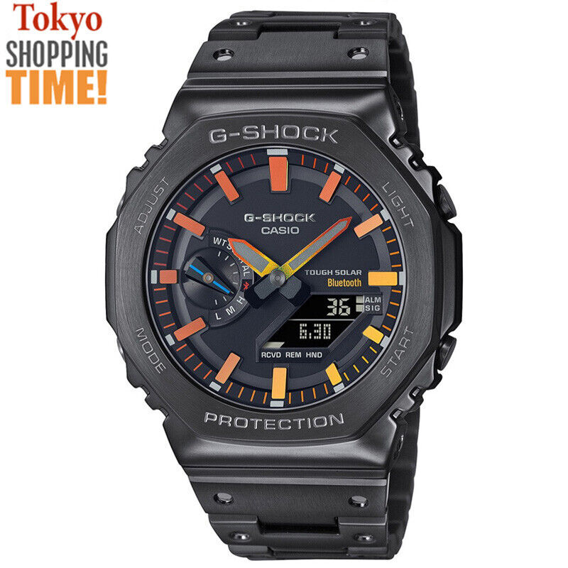 Pre-owned Casio G-shock Gm-b2100bpc-1ajf Rainbow Metal Case Band Solar Bluetooth Men Watch