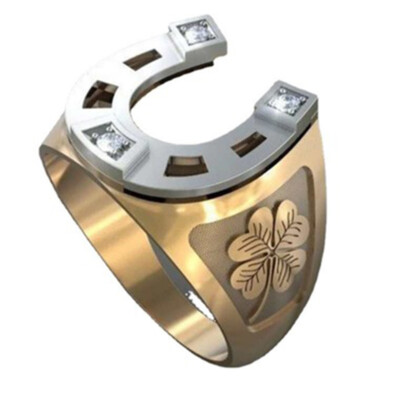 Luxury Men CZ Zircon Wedding Rings Heavy Gold Silver Party Ring Boys Jewelry