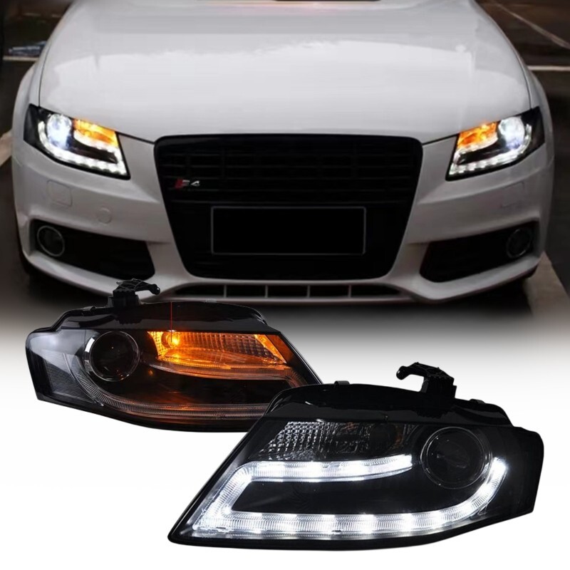 アウディ a4 s4 b8.5 USヘッドライト USヘッドライト ブラック2009-2012アウディA4 B8 DRL LEDライト