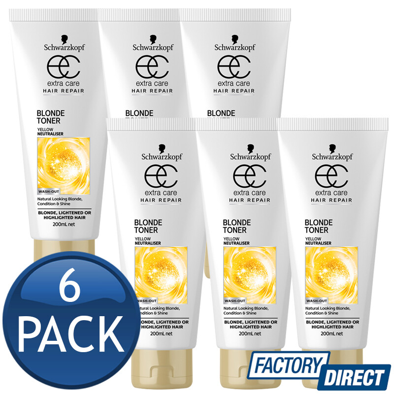 6 X Schwarzkopf Extra Care Blonde Toner Hair Repair Wash Out