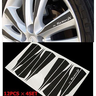 Carbon Tuning Wheel Mask decal Sticker set 18" for Hyundai ix35/Tucson ix 2010+