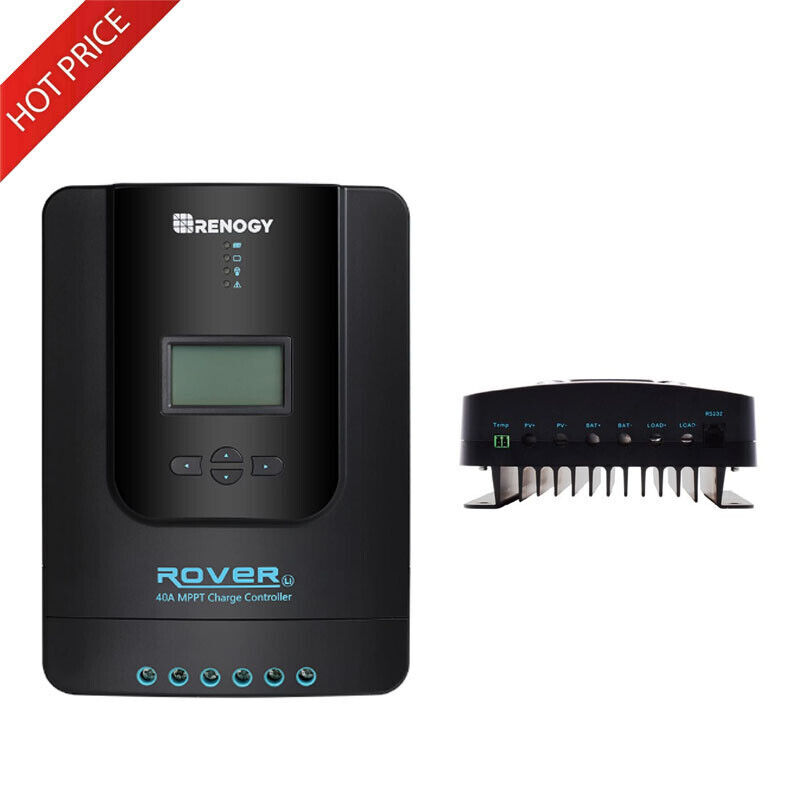 40 Amp 12V/24V DC Input MPPT Solar Charge Controller Auto Parameter LCD Display