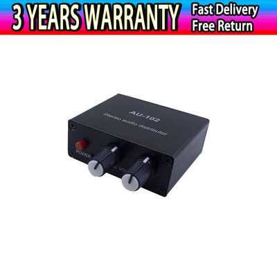 AU-102 Audio Distributor Audio Splitter Box Support 1 In 2 Out + USB Cable