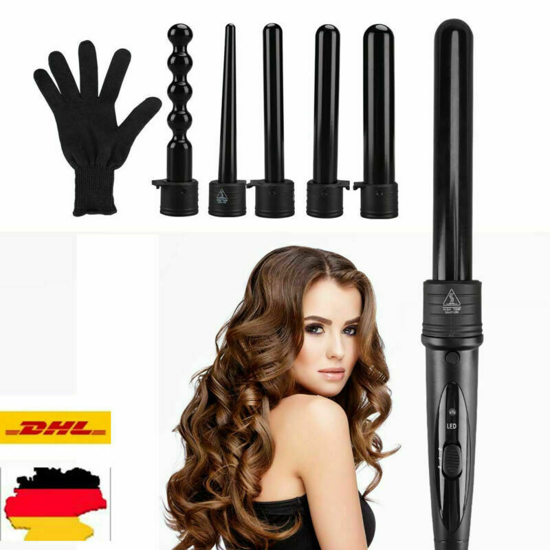 Lockenstab 6in1 Auswechselbaren Lockenstäbe Ceramic Curl Style Lockenwickler DHL