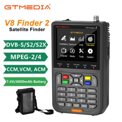 GTMEDIA DVB-S/S2/S2X Satellite Signal Finder Digital Meter FTA H.264 CVBS TV