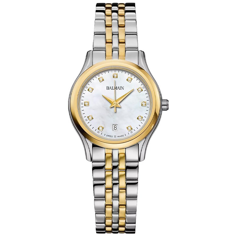 BALMAIN バルマン 18kロゴバレッタ New Balmain Beleganza 27.5mm Two-Tone Quartz Diamond Women's
