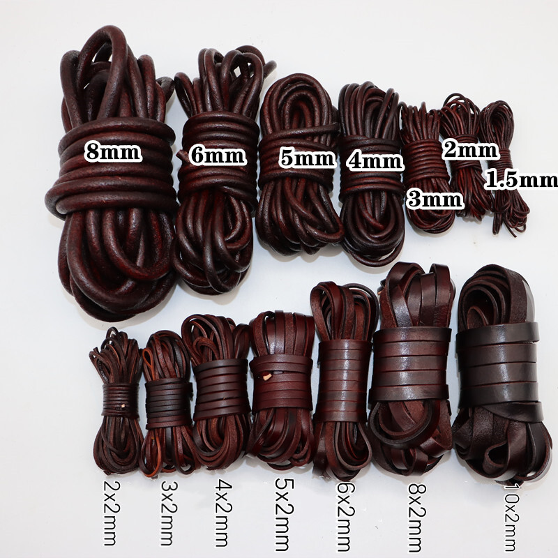 5 Meter Vintage Echtes Leder Seil Retro 1. Lage Riemen für DIY Handwerk