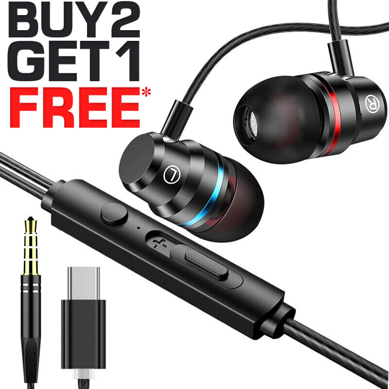 HIFI Bass Stereo Wired Earbuds Headset In-Ear Earphone Headp