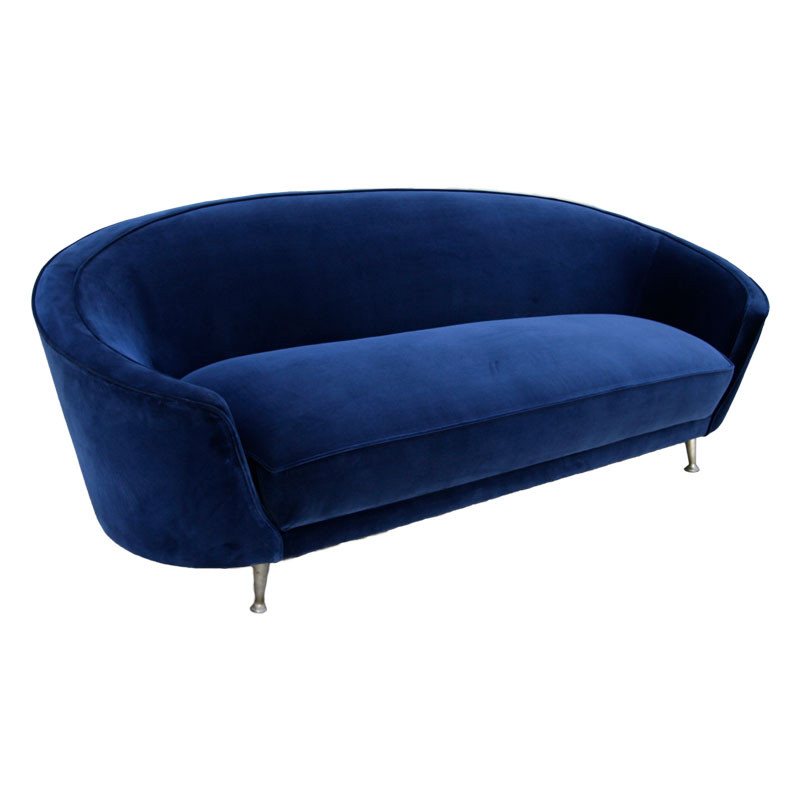 Italian Velvet Sofa In The Style Of Ico Parisi 1960s Ebay