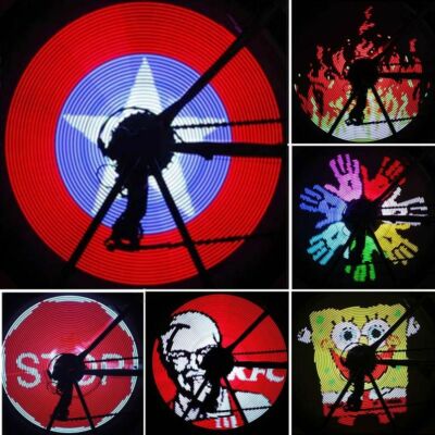 Bike Wheel Spokes Light 64 LED DIY Bicycle Lights Colorful Programmable Motor 64