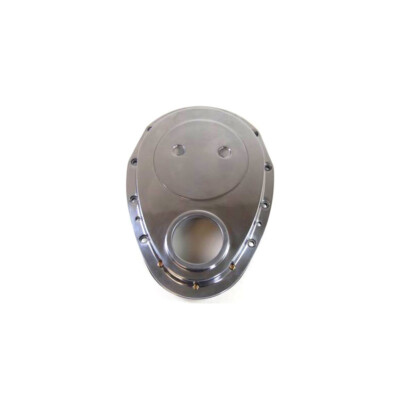 RPC Timing Cover R6043; Polished Aluminum, 2pc w/Gaskets, Bolts, Seal for SBC