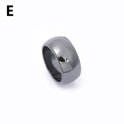 1pc Unisex Natural Smooth Hematite Ring Band Non-magnetic Finger Ring Size 6-12