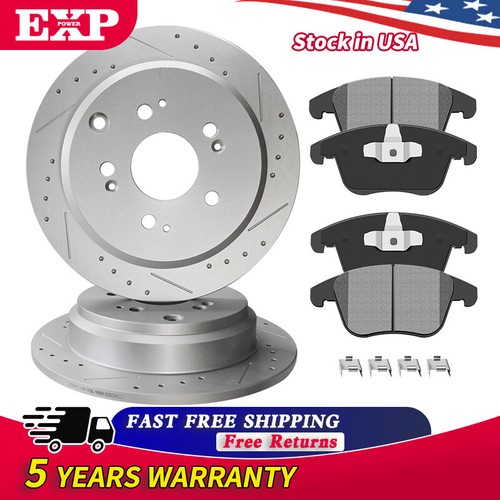 Front Drilled Rotors + Brake Pads for Nissan 350Z 370Z Infiniti G35 G37