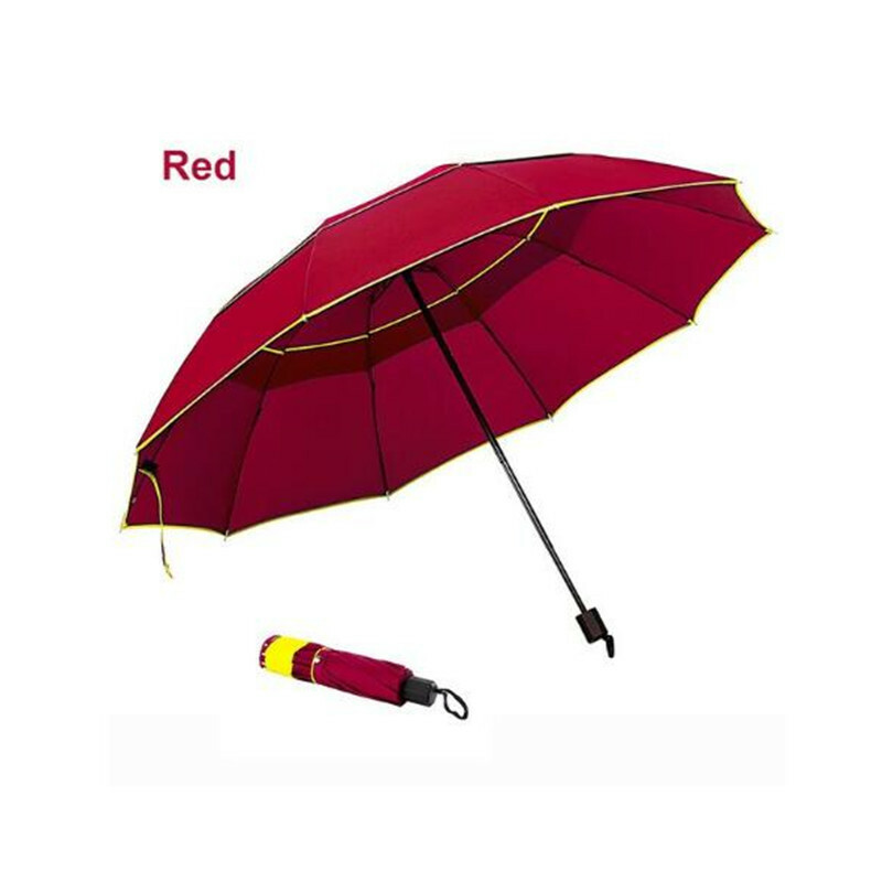 62" Extra Oversize Compact Golf Umbrella Double Canopy Windproof Sun-Resistant