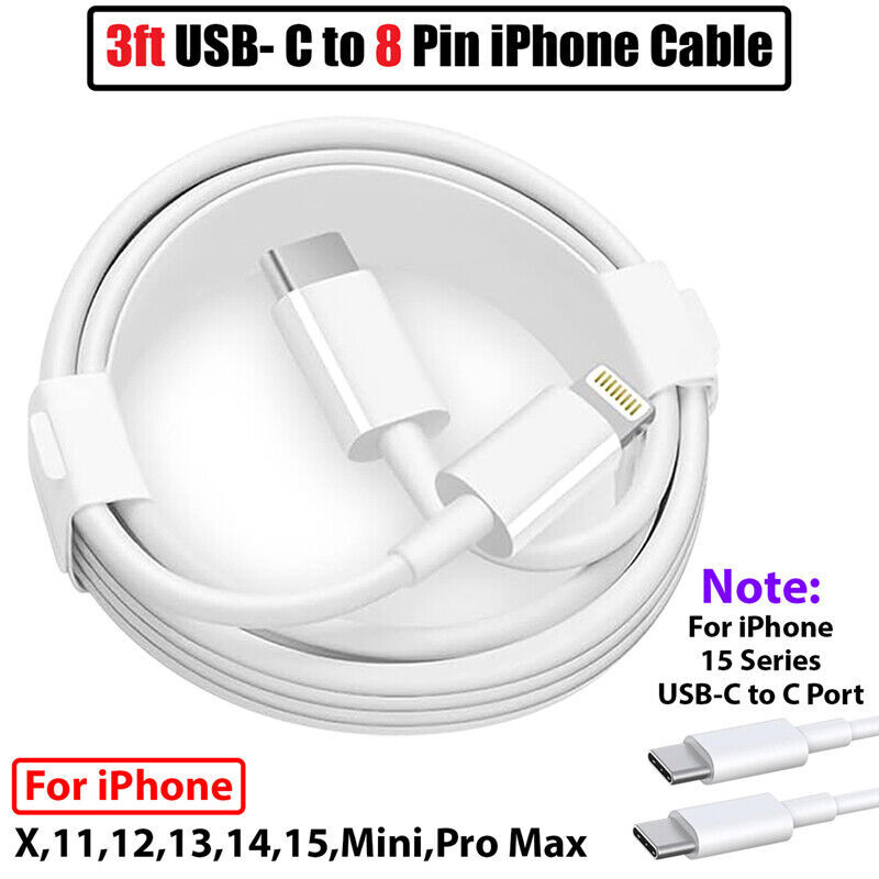 OEM For Apple iPhone 15 14 13 Charger Cable 3f6ft 20W Power Adapter