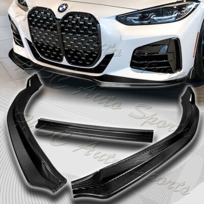 For 2020-2022 BMW 4-Series G22 G23 M-Sport Carbon Fiber Front Bumper Spoiler Lip