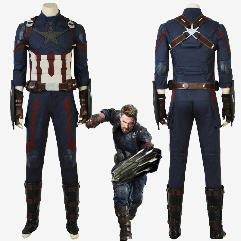 Avengers Infinity War Captain America Suit Steve Rogers Cosplay Costume