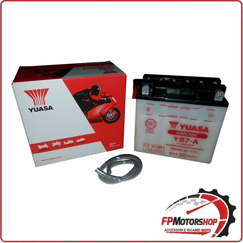 BATTERIA PER MOTO YUASA YB7-A 12V 8AH 136X76X136MM CCA105 HARLEY
