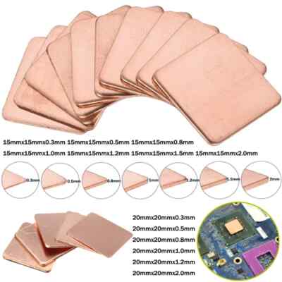 0.3-2mm  Laptop Coppers Sheet Plate Strip Shim Thermal Pad Heatsink Sheet