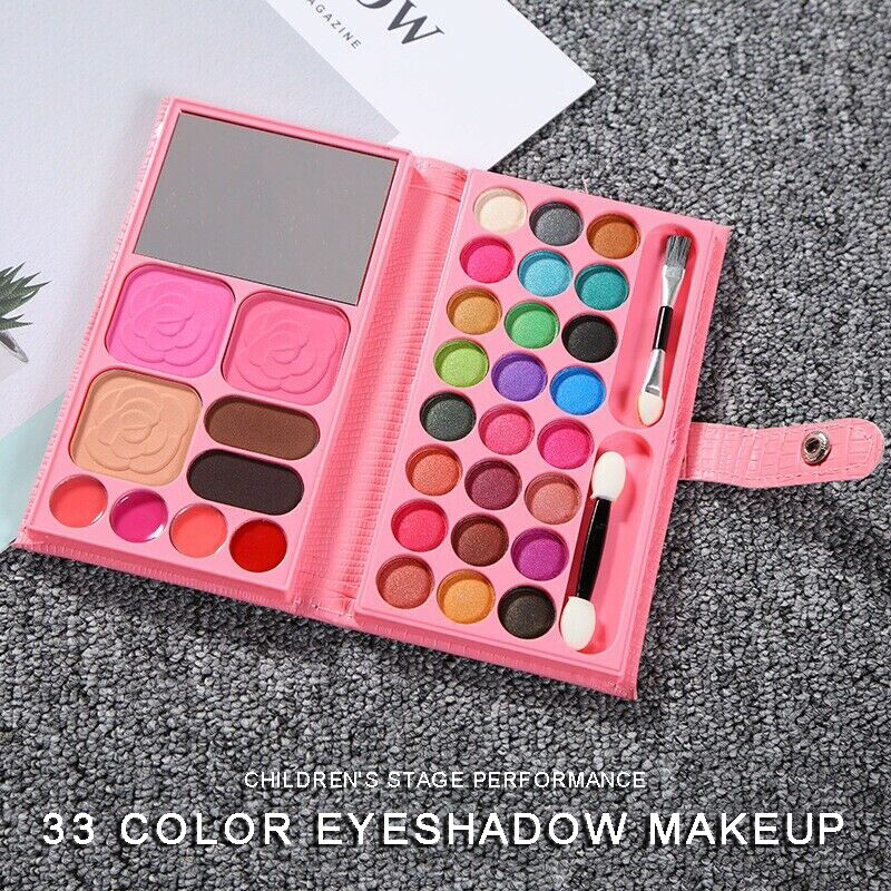 33 Kinder Schminkset Make up Mädchen Lidschatten Lippenstift Mädchen Prinzessin