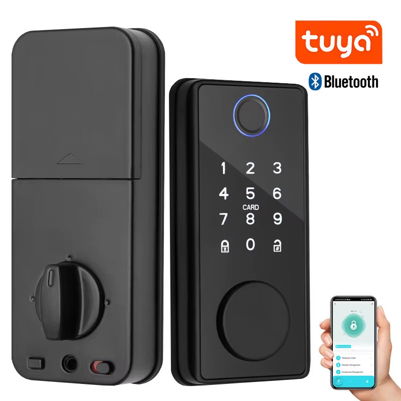 Tuya Smart Wood Door Lock Password Fingerprint Bluetooth Electronic Deadlock Mec