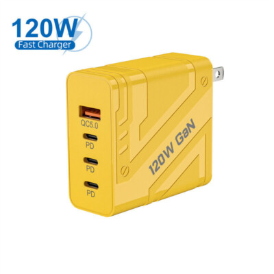 120W Multi USB C Super Fast Wall Charger Adapter 65W 4-IN-1 Fast Charging Cable