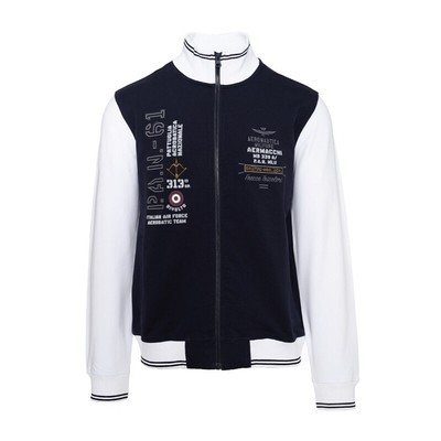 

Толстовка с застежкой-молнией Man Aeronautica Militare FE1766 Navy Blue White Pilot Arrows, White - navy blue