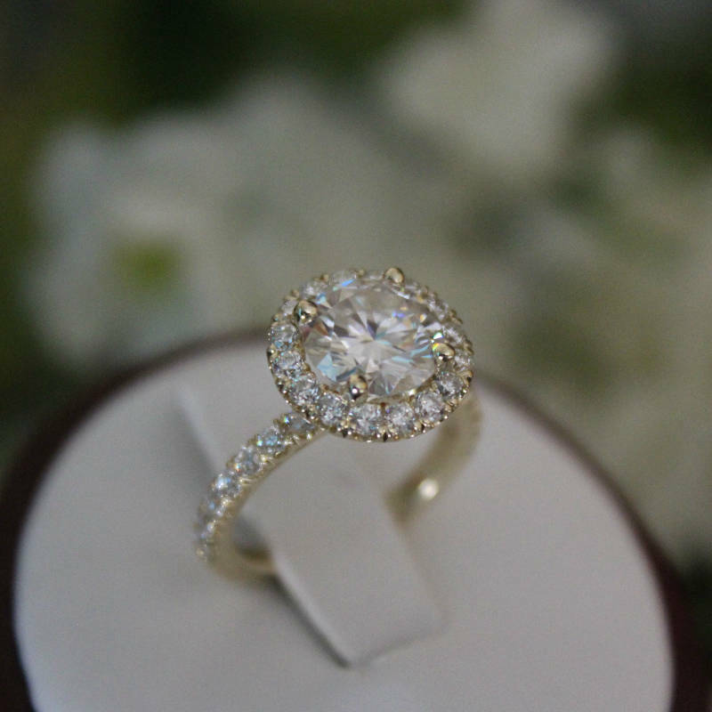 14k Gold Moissanite Wedding Ring Engagement Gift Band Jewelry