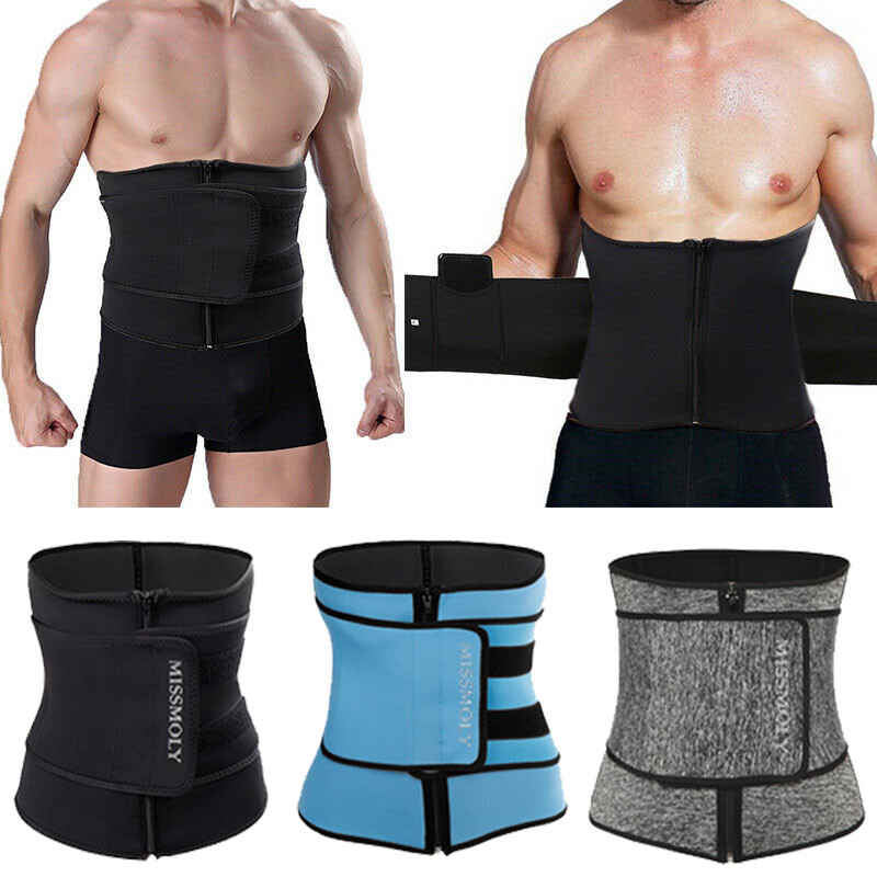 Men Waist Trainer Nylon Weight Loss Belt Slimming Body Shaper Tummy Trimmer Band