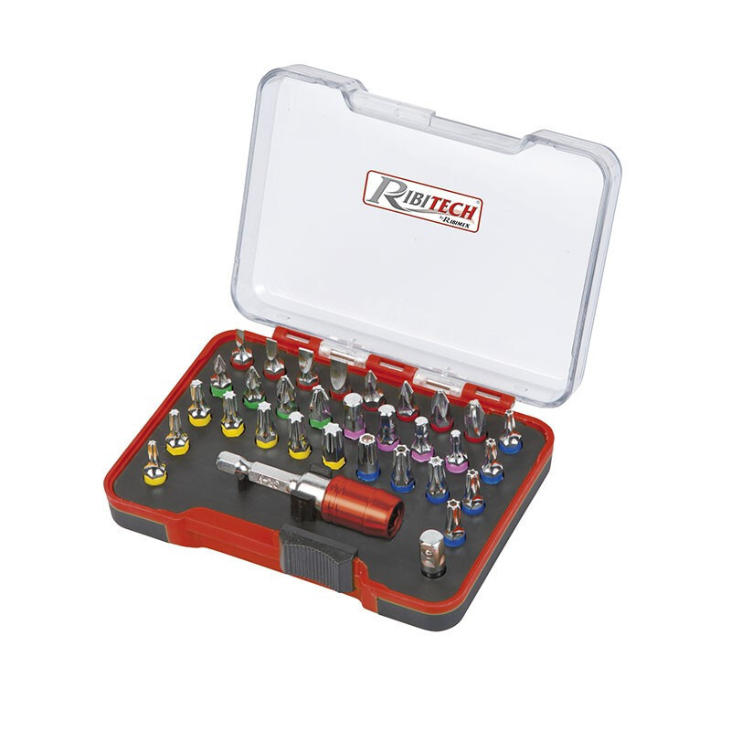 SET KIT COFANETTO 32 pz INSERTI BIT BITS PORTA INSERTO PER AVVITATORE RIBITECH