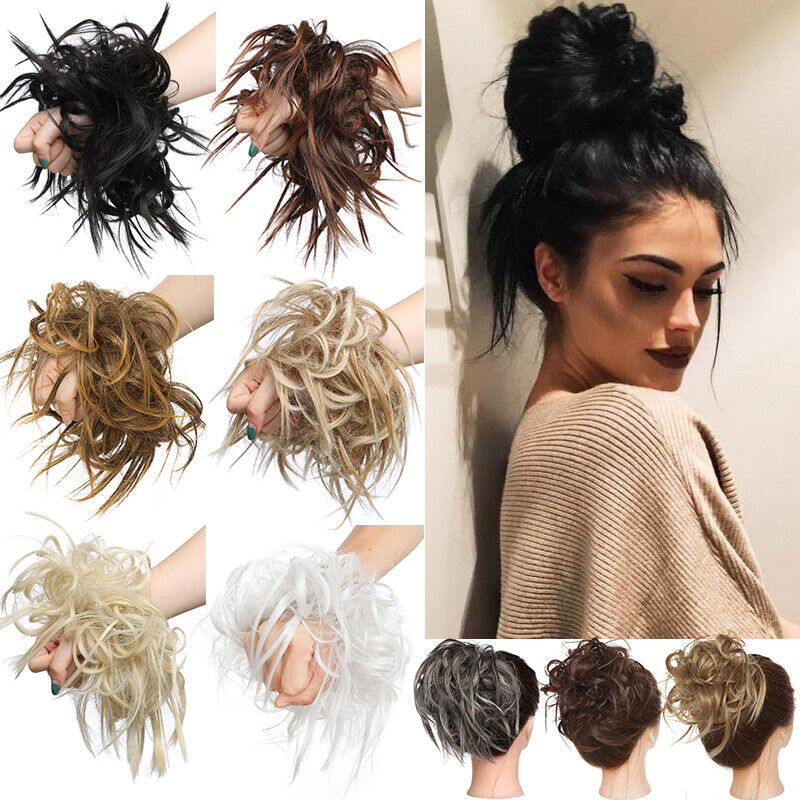 100 Real Messy Bun Scrunchie Hair Extensions Ponytail Thick As