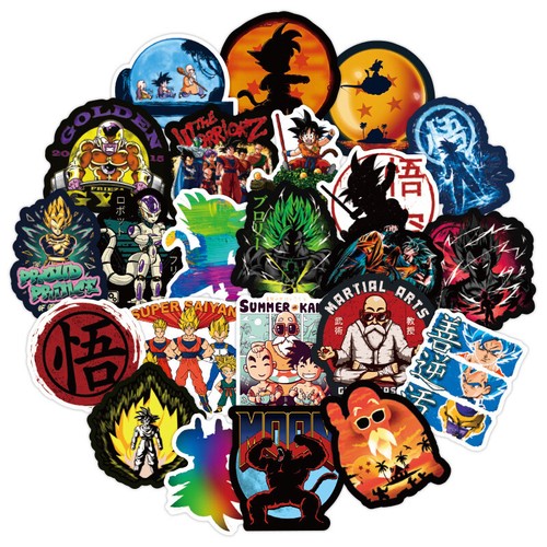 50Pcs Anime Dragon Ball Z Super Saiyan Goku Stickers Bomb Decals Pack Skateboard