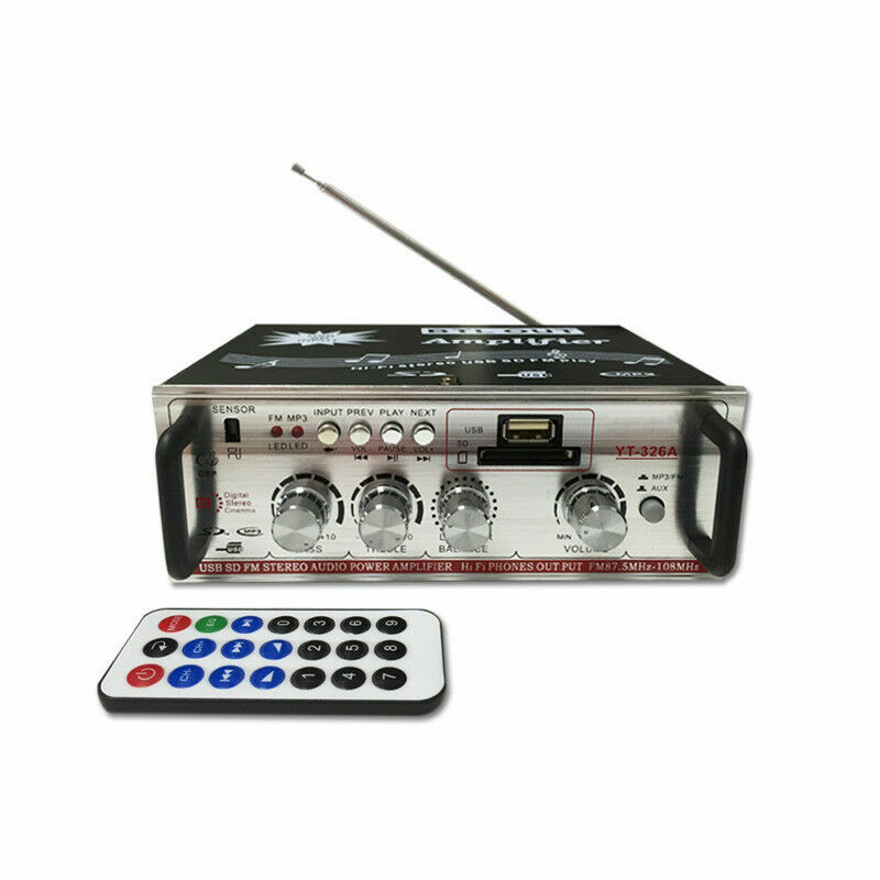 Amplificatore Stereo Audio Usb Sd Card Mp3 Telecomando Radio Fm Yt-326a cir