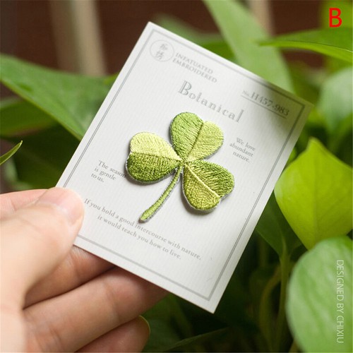 Four-leaf Clover Patches Ironing Cloth Stickers Embroidery Patch Applique@-@