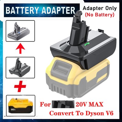 Adapter For DeWalt 20V MAX XR Li-Ion Battery Convert To Dyson V6 Vacuum Cleaner